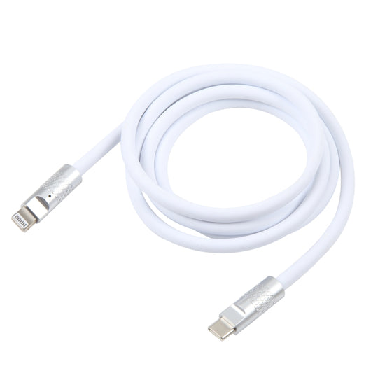 Mech Series 120W USB-C / Type-C to 8 Pin Metal Plug Silicone Fast Charging Data Cable, Length: 1.2m(White) by buy2fix