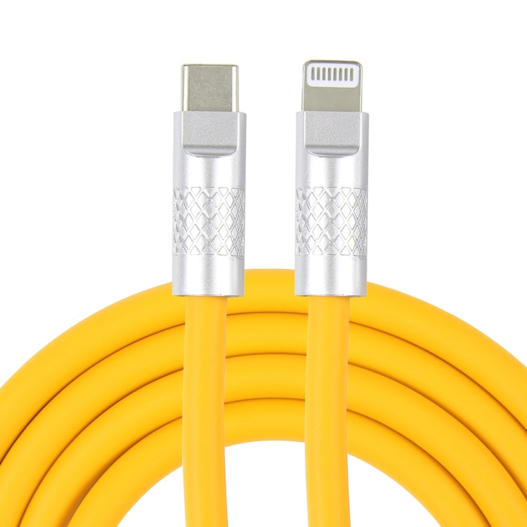 Mech Series 120W USB-C / Type-C to 8 Pin Metal Plug Silicone Fast Charging Data Cable, Length: 1.2m(Yellow) by buy2fix