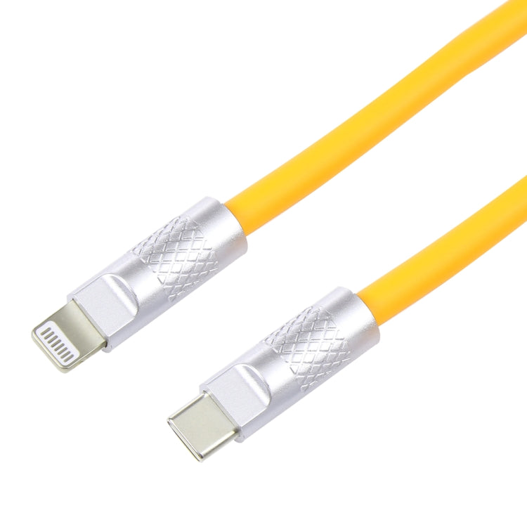 Mech Series 120W USB-C / Type-C to 8 Pin Metal Plug Silicone Fast Charging Data Cable, Length: 1.2m(Yellow) by buy2fix