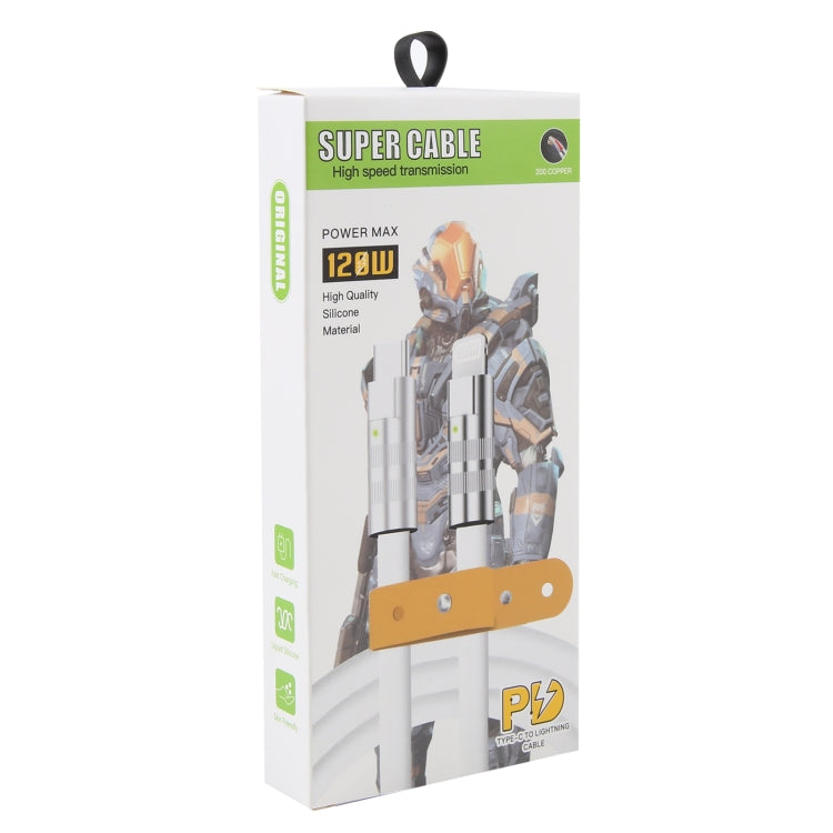 Mech Series 120W USB-C / Type-C to 8 Pin Metal Plug Silicone Fast Charging Data Cable, Length: 1.2m(Yellow) by buy2fix