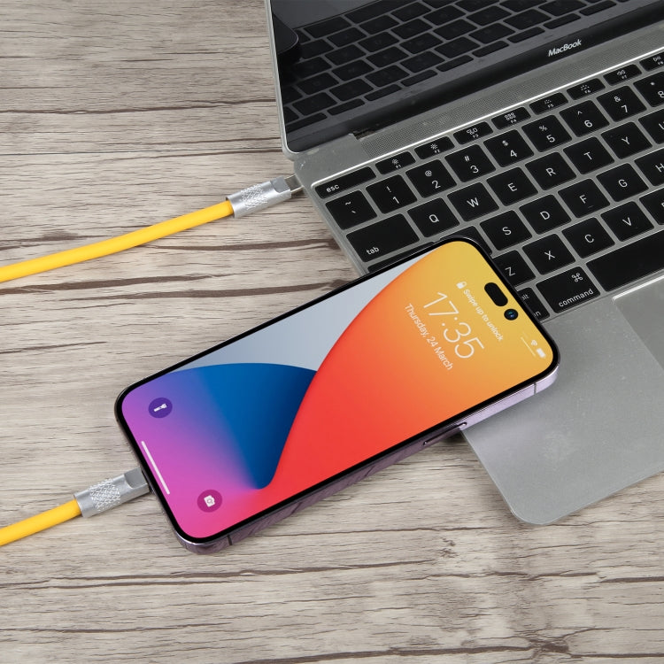 Mech Series 120W USB-C / Type-C to 8 Pin Metal Plug Silicone Fast Charging Data Cable, Length: 1.2m(Yellow) by buy2fix