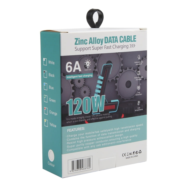 Mech Series 6A 120W 3 in 1 Metal Plug Silicone Fast Charging Data Cable, Length: 1.2m(Orange) by buy2fix