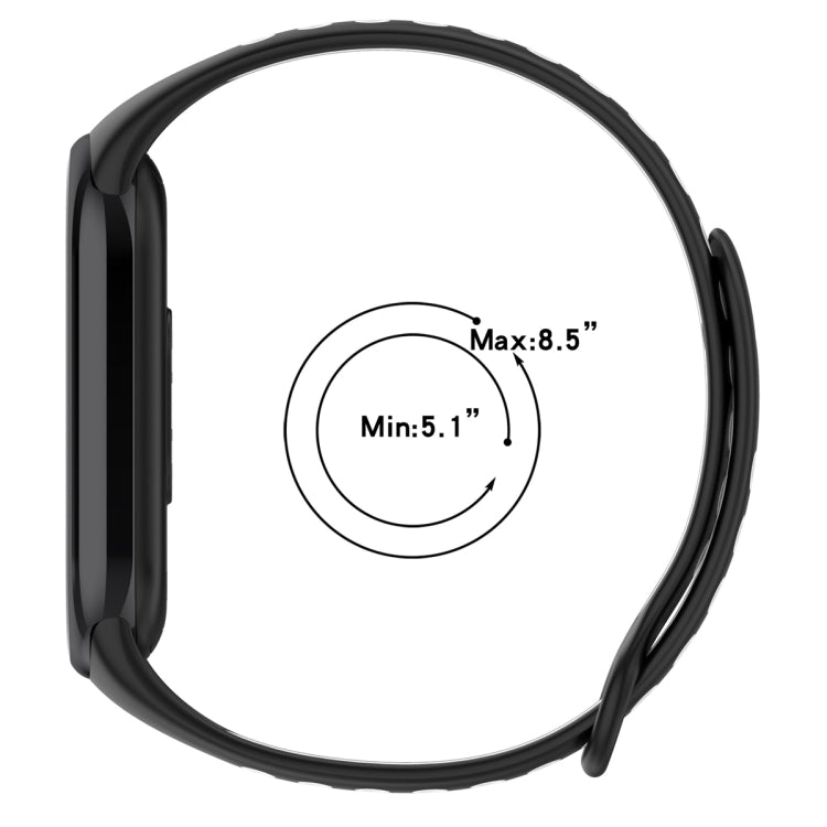 For Xiaomi Mi Band 8 Sports Two Color Silicone Watch Band(Black White) - Watch Bands by buy2fix | Online Shopping UK | buy2fix