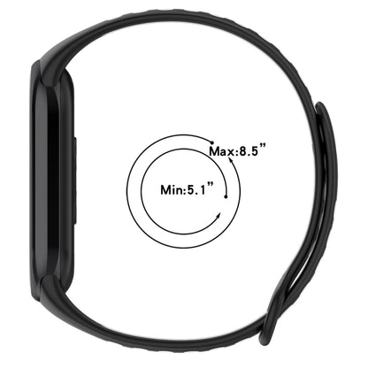For Xiaomi Mi Band 8 Sports Two Color Silicone Watch Band(Black White) - Watch Bands by buy2fix | Online Shopping UK | buy2fix