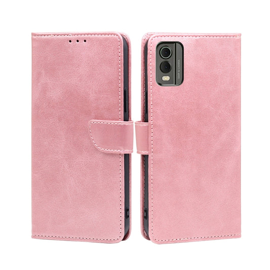 For Nokia C32 Calf Texture Buckle Flip Leather Phone Case(Rose Gold) - Nokia Cases by buy2fix | Online Shopping UK | buy2fix