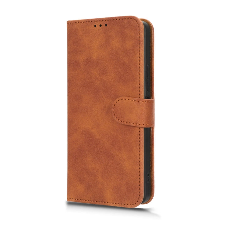 For TECNO Camon 20 Pro Skin Feel Magnetic Flip Leather Phone Case(Brown) by buy2fix