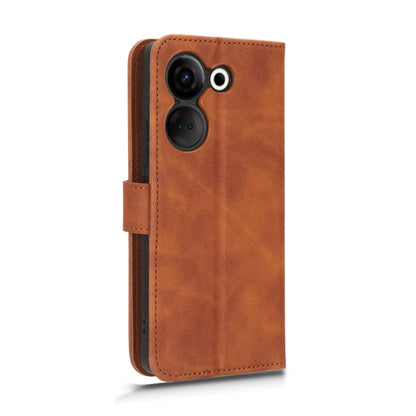 For TECNO Camon 20 Pro Skin Feel Magnetic Flip Leather Phone Case(Brown) by buy2fix