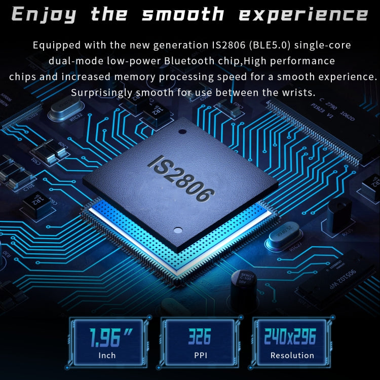 OVISEN T93 1.96 inch IPS Screen 2 in 1 Bluetooth Headset Smart Watch, Supports Blood Oxygen Monitoring/Bluetooth Music(Silver) by buy2fix