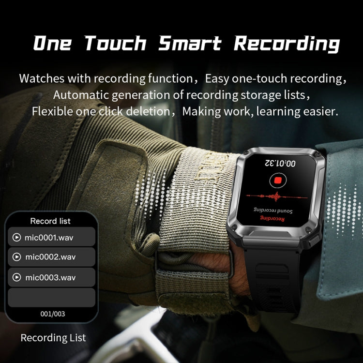 OVISEN T93 1.96 inch IPS Screen 2 in 1 Bluetooth Headset Smart Watch, Supports Blood Oxygen Monitoring/Bluetooth Music(Black) by buy2fix