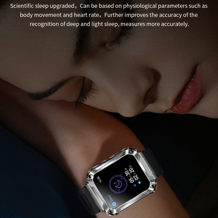 OVISEN T93 1.96 inch IPS Screen 2 in 1 Bluetooth Headset Smart Watch, Supports Blood Oxygen Monitoring/Bluetooth Music(Silver) by buy2fix