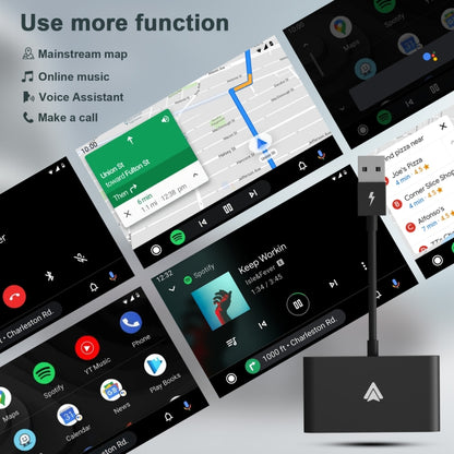 THT-020-2+ USB + USB-C / Type-C Wired to Wireless Carplay Adapter for Android Smartphone(Black) by buy2fix