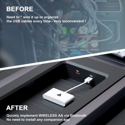 THT-020-2+ USB + USB-C / Type-C Wired to Wireless Carplay Adapter for Android Smartphone(White) by buy2fix