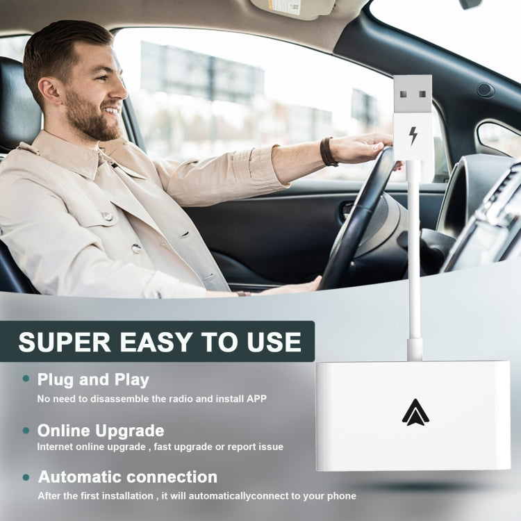 THT-020-2+ USB + USB-C / Type-C Wired to Wireless Carplay Adapter for Android Smartphone(White) by buy2fix