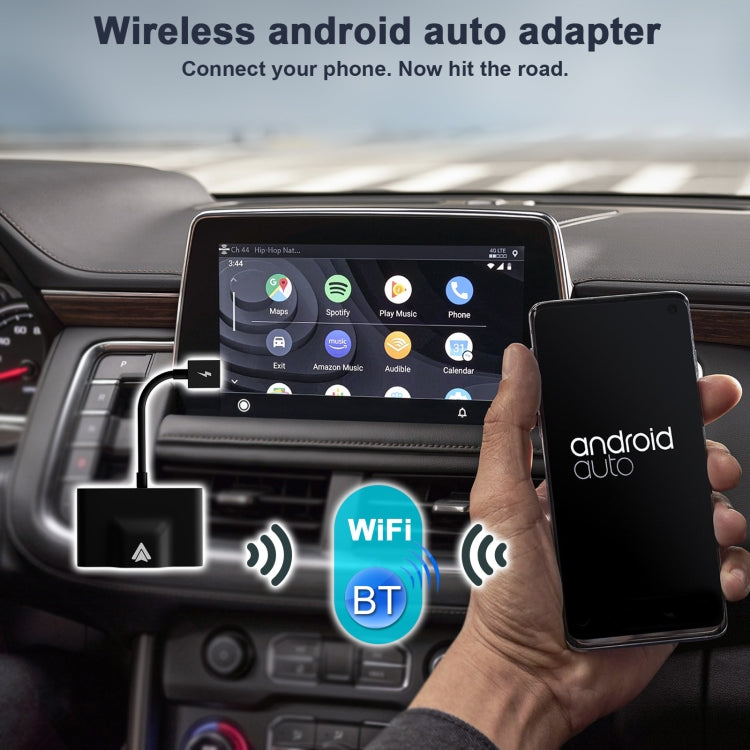 THT-020-3+ USB + USB-C / Type-C Wired to Wireless Carplay Adapter for Android Smartphone(Black) by buy2fix