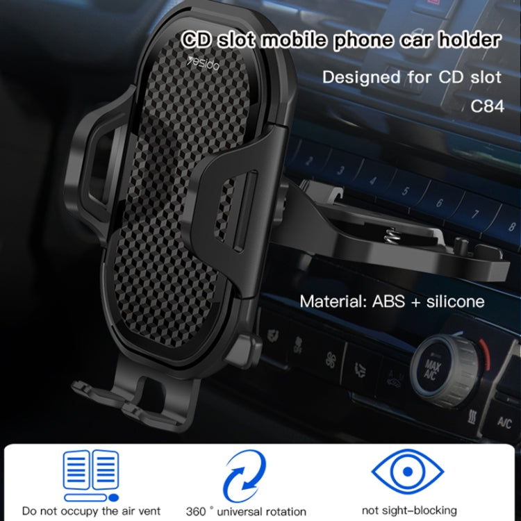 Yesido C84 360 Degree Rotating CD Port Car Phone Holder(Black) - Universal Car Holders by Yesido | Online Shopping UK | buy2fix