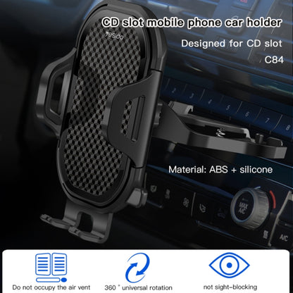 Yesido C84 360 Degree Rotating CD Port Car Phone Holder(Black) - Universal Car Holders by Yesido | Online Shopping UK | buy2fix
