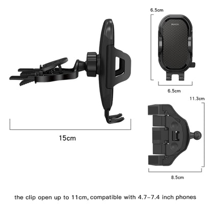 Yesido C84 360 Degree Rotating CD Port Car Phone Holder(Black) - Universal Car Holders by Yesido | Online Shopping UK | buy2fix