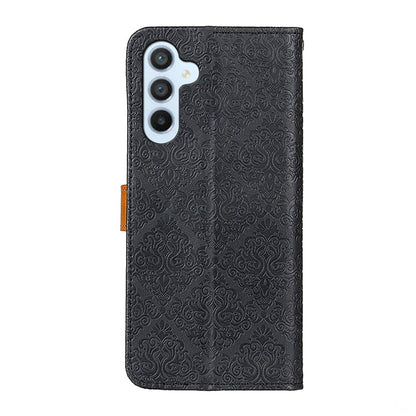 For Samsung Galaxy M54 5G European Floral Embossed Leather Phone Case(Black) by buy2fix