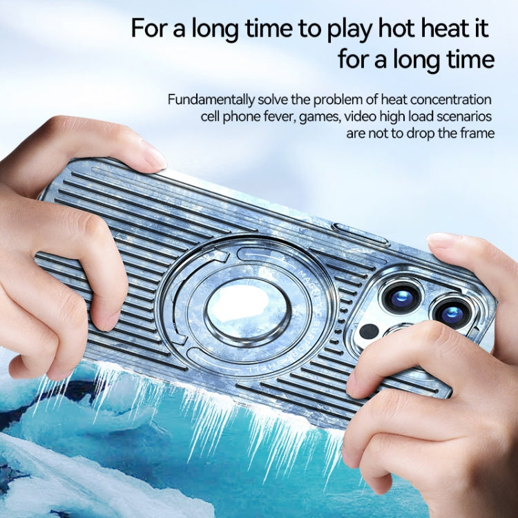 For iPhone 14 Cooling MagSafe Magnetic Ring Holder Phone Case(White) by buy2fix