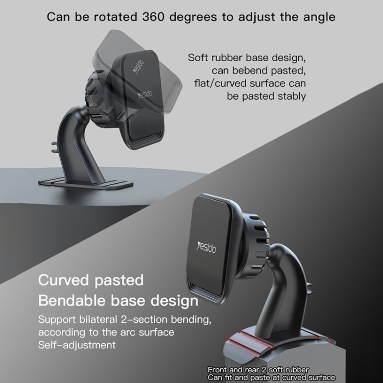 Yesido C110 Car Center Console Paste Magsafe Magnetic Phone Bracket(Black) - Universal Car Holders by Yesido | Online Shopping UK | buy2fix