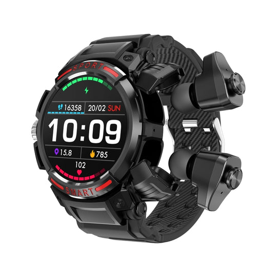 OVISEN T100 1.39 inch TFT Screen 2 in 1 Bluetooth Headset Smart Watch, Support Blood Oxygen Monitoring/Bluetooth Music(Black)