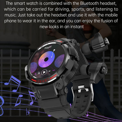 OVISEN GT100 1.39 inch TFT Screen 2 in 1 Bluetooth Headset Smart Watch, Support Blood Oxygen Monitoring/Bluetooth Music(Grey) by buy2fix