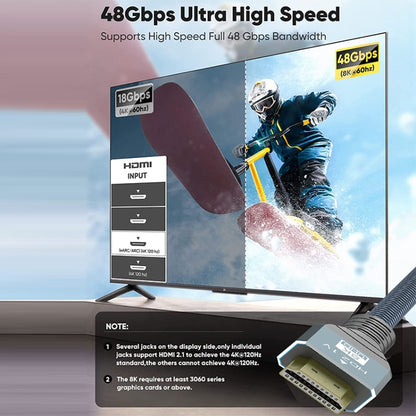2m HDMI 2.1 Version 8K 60Hz UHD 48Gbps Cable(Grey) by buy2fix