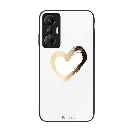 For Infinix Hot 20S Colorful Painted Glass Phone Case(Golden Love) - Infinix Cases by buy2fix | Online Shopping UK | buy2fix