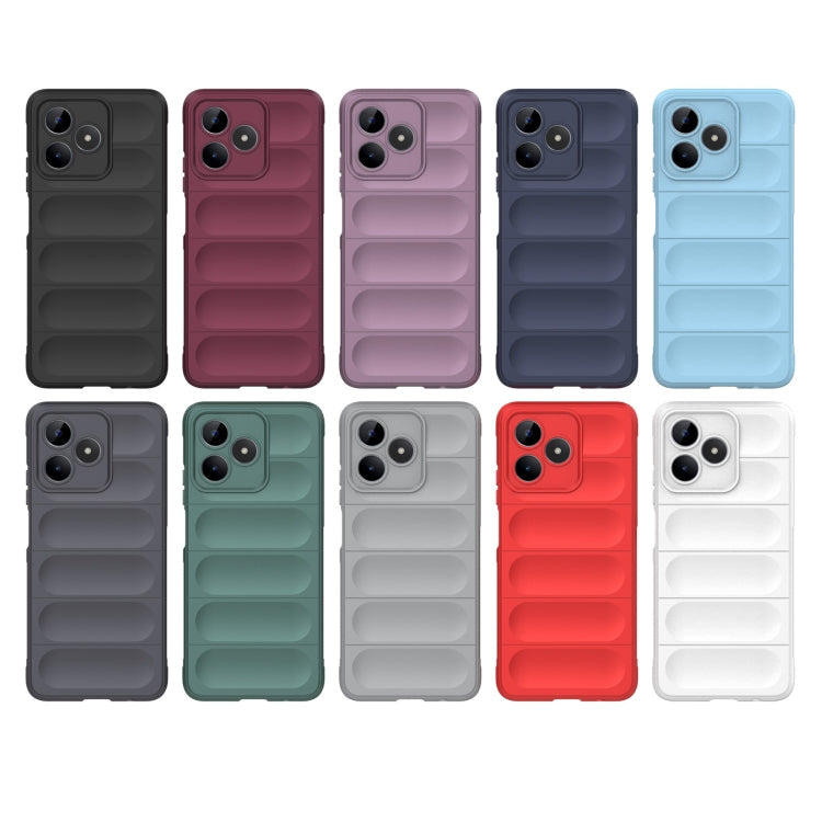 For Realme C53 4G Magic Shield TPU + Flannel Phone Case(Black) - Realme Cases by buy2fix | Online Shopping UK | buy2fix
