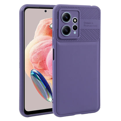 For Xiaomi Redmi Note 12 4G Twill Texture TPU Shockproof Phone Case(Purple) by buy2fix