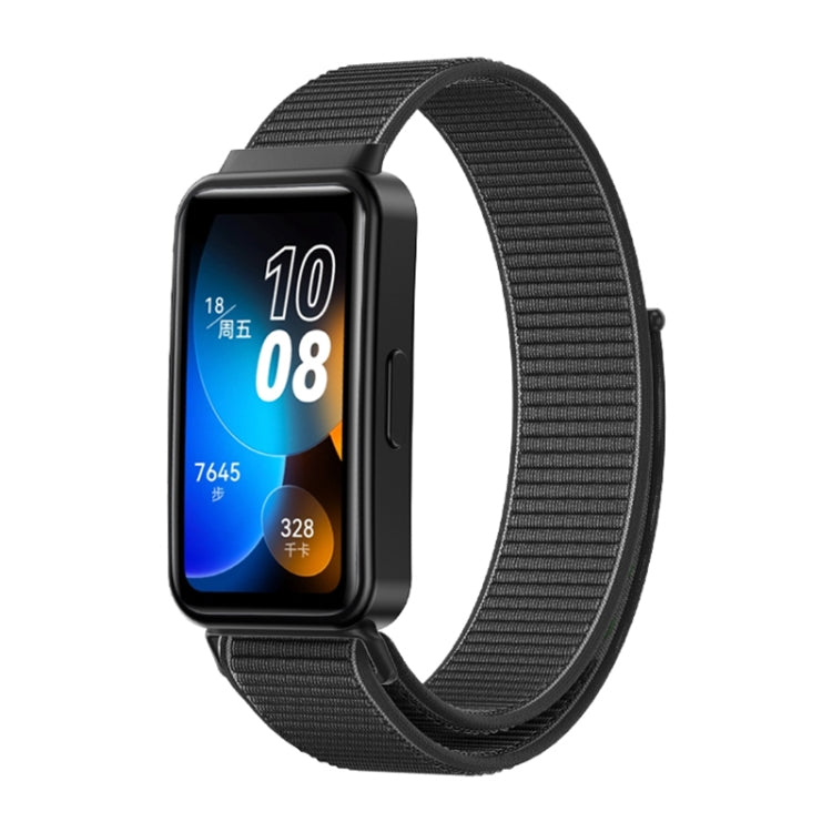 For Huawei Band 8 16mm Woven Nylon Loop Watch Band(Black) by buy2fix