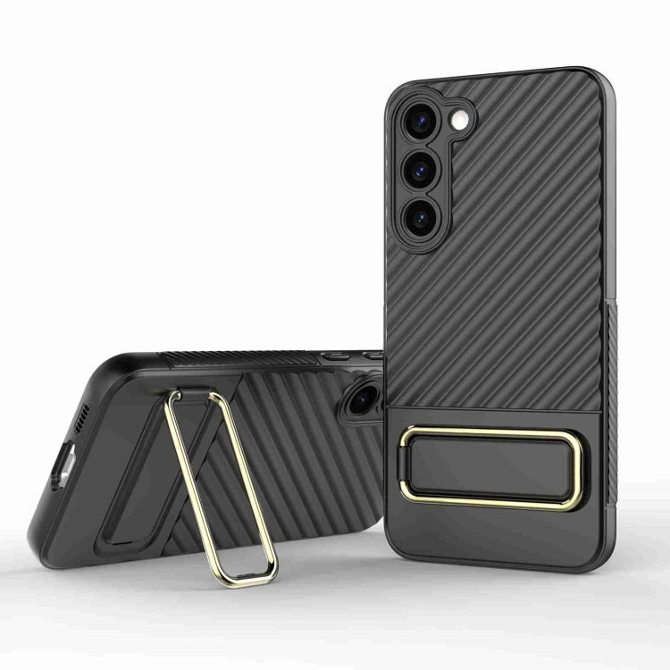For Samsung Galaxy S23+ 5G Wavy Textured Phone Case (Black) - Galaxy S23+ 5G Cases by buy2fix | Online Shopping UK | buy2fix