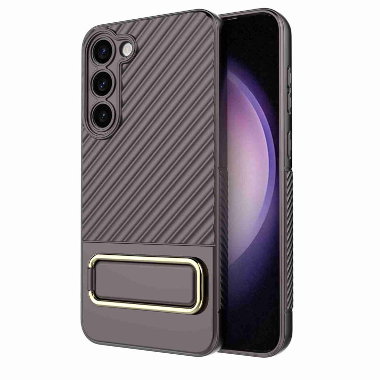 For Samsung Galaxy S23+ 5G Wavy Textured Phone Case (Brown) - Galaxy S23+ 5G Cases by buy2fix | Online Shopping UK | buy2fix