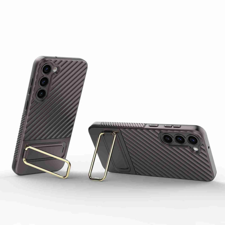 For Samsung Galaxy S23+ 5G Wavy Textured Phone Case (Brown) - Galaxy S23+ 5G Cases by buy2fix | Online Shopping UK | buy2fix