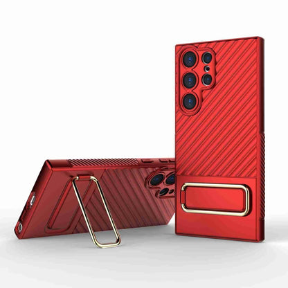 For Samsung Galaxy S23 Ultra 5G Wavy Textured Phone Case (Red) - Galaxy S23 Ultra 5G Cases by buy2fix | Online Shopping UK | buy2fix