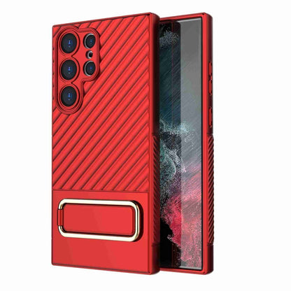 For Samsung Galaxy S23 Ultra 5G Wavy Textured Phone Case (Red) - Galaxy S23 Ultra 5G Cases by buy2fix | Online Shopping UK | buy2fix