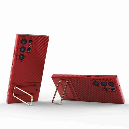 For Samsung Galaxy S23 Ultra 5G Wavy Textured Phone Case (Red) - Galaxy S23 Ultra 5G Cases by buy2fix | Online Shopping UK | buy2fix