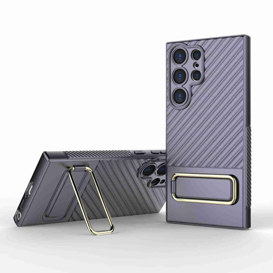 For Samsung Galaxy S23 Ultra 5G Wavy Textured Phone Case (Purple) - Galaxy S23 Ultra 5G Cases by buy2fix | Online Shopping UK | buy2fix