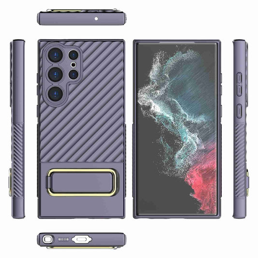 For Samsung Galaxy S23 Ultra 5G Wavy Textured Phone Case (Purple) - Galaxy S23 Ultra 5G Cases by buy2fix | Online Shopping UK | buy2fix