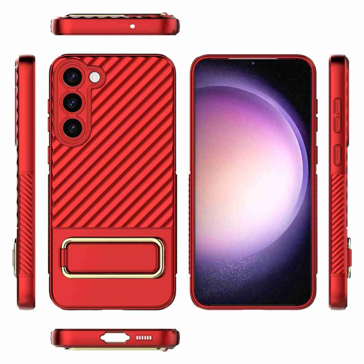 For Samsung Galaxy S23 5G Wavy Textured Phone Case (Red) - Galaxy S23 5G Cases by buy2fix | Online Shopping UK | buy2fix