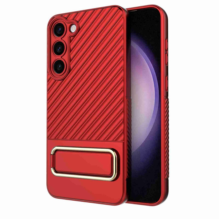 For Samsung Galaxy S23 5G Wavy Textured Phone Case (Red) - Galaxy S23 5G Cases by buy2fix | Online Shopping UK | buy2fix