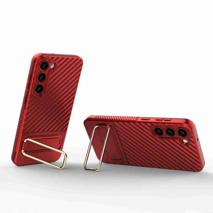 For Samsung Galaxy S23 5G Wavy Textured Phone Case (Red) - Galaxy S23 5G Cases by buy2fix | Online Shopping UK | buy2fix