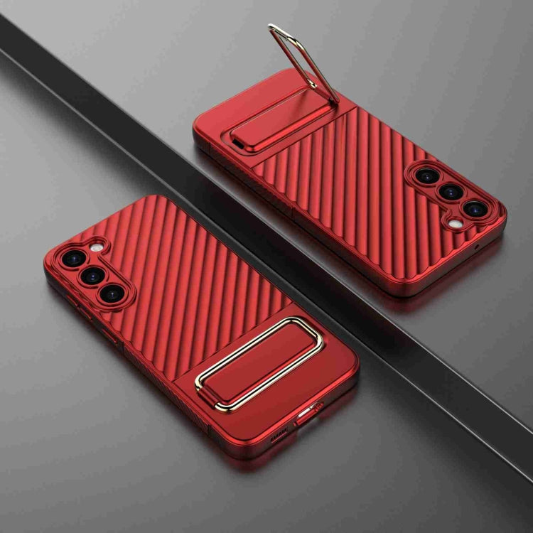 For Samsung Galaxy S23 5G Wavy Textured Phone Case (Red) - Galaxy S23 5G Cases by buy2fix | Online Shopping UK | buy2fix
