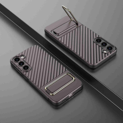 For Samsung Galaxy S23 5G Wavy Textured Phone Case (Brown) - Galaxy S23 5G Cases by buy2fix | Online Shopping UK | buy2fix