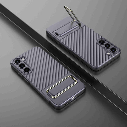 For Samsung Galaxy S23 5G Wavy Textured Phone Case (Purple) - Galaxy S23 5G Cases by buy2fix | Online Shopping UK | buy2fix