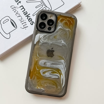 For iPhone 12 Pro Oil Painting Electroplating TPU Phone Case(Grey) by buy2fix