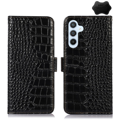 For Samsung Galaxy M54 5G Crocodile Top Layer Cowhide Leather Phone Case(Black) by buy2fix