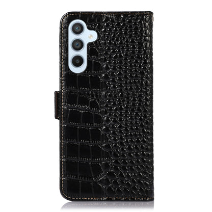 For Samsung Galaxy M54 5G Crocodile Top Layer Cowhide Leather Phone Case(Black) by buy2fix