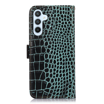For Samsung Galaxy M34 5G Crocodile Top Layer Cowhide Leather Phone Case(Green) by buy2fix