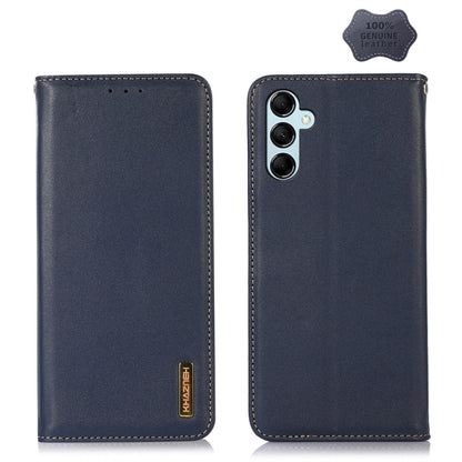 For Samsung Galaxy M54 5G KHAZNEH Nappa Top Layer Cowhide Leather Phone Case(Blue) by buy2fix